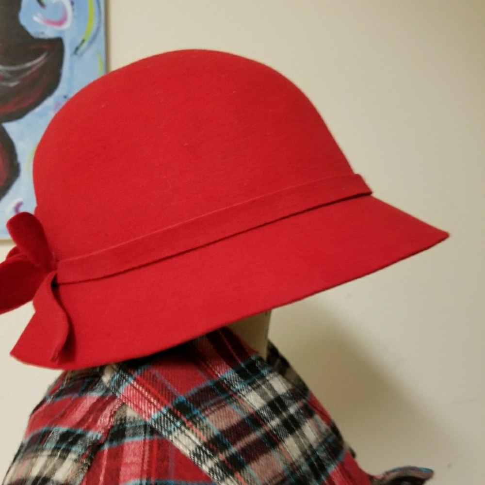 Red Vintage Style Bucket hat